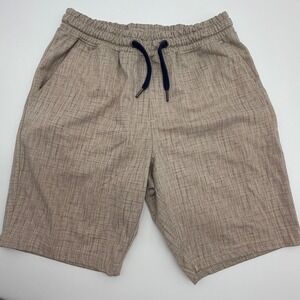 Ezekiel Mens Tan Crosshatch Drawstring Shorts Size 30 EW151090N Elastic Waist